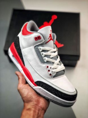 Picture of Air Jordan 3 White/Fire Red-Silver-Black For Sale