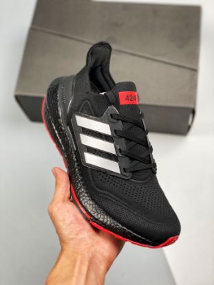 Picture of 424 x adidas Ultra Boost 21 Arsenal Black Scarlet GV9716 For Sale
