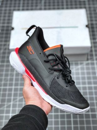 Picture of UA Curry 7 Black/Pitch Grey-Beta Red For Sale