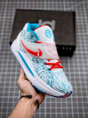 Picture of Nike KD 14 ‘EYBL’ White Green Red For Sale