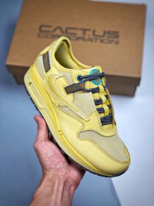 Picture of Travis Scott x Nike Air Max 1 Saturn Gold/Tea Tree Mist-Tent DO9392-700 For Sale