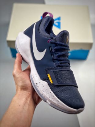 Picture of Nike PG 1 “The Bait” Obsidian/University Gold-Hyper Violet-Wolf Grey For Sale
