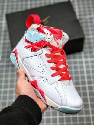 Picture of Air Jordan 7 GS White/Topaz Mist-Ember Glow-Gym Red On Sale