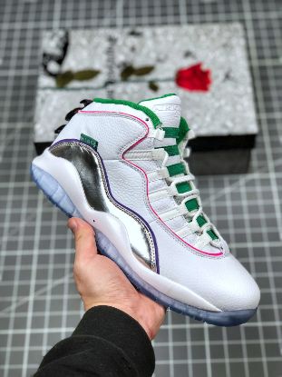 Picture of Air Jordan 10 “Wings” White/Clover-Chrome-Black CK4352-103 On Sale