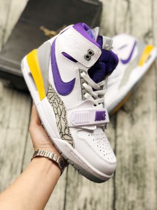 Picture of Air Jordan Legacy 312 “Lakers” White/Field Purple-Amarillo For Sale