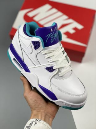 Picture of Nike Air Flight ’89 White/Dark Concord-Hyper Jade 306252-113 For Sale